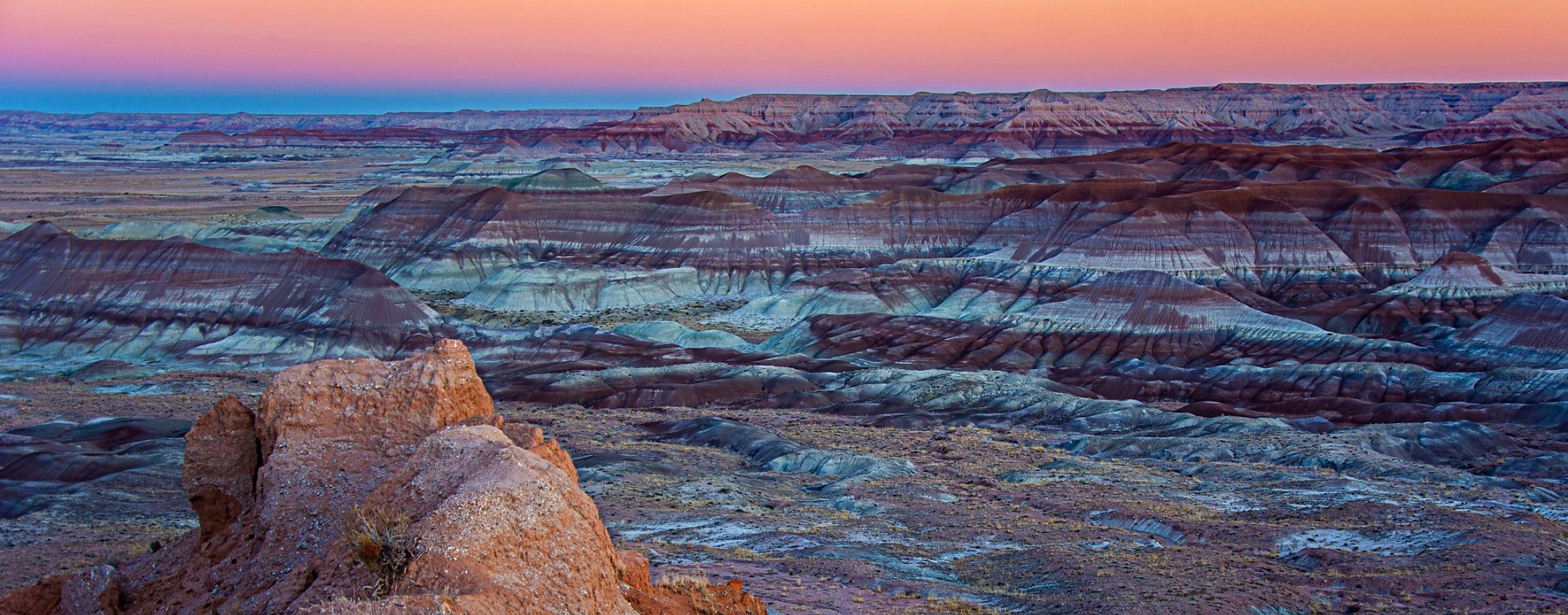 Layered badlands at Little Painted Desert, Arizona